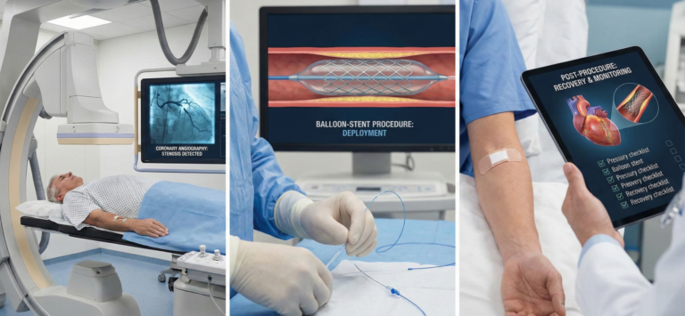 Coronary Angiography and Balloon–Stent Procedures in Coronary Artery Disease